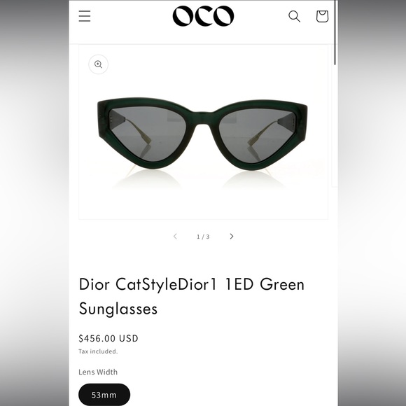 New 💚 RARE GREEN & Gold Dior cat eye Sunglasses - Picture 12 of 12